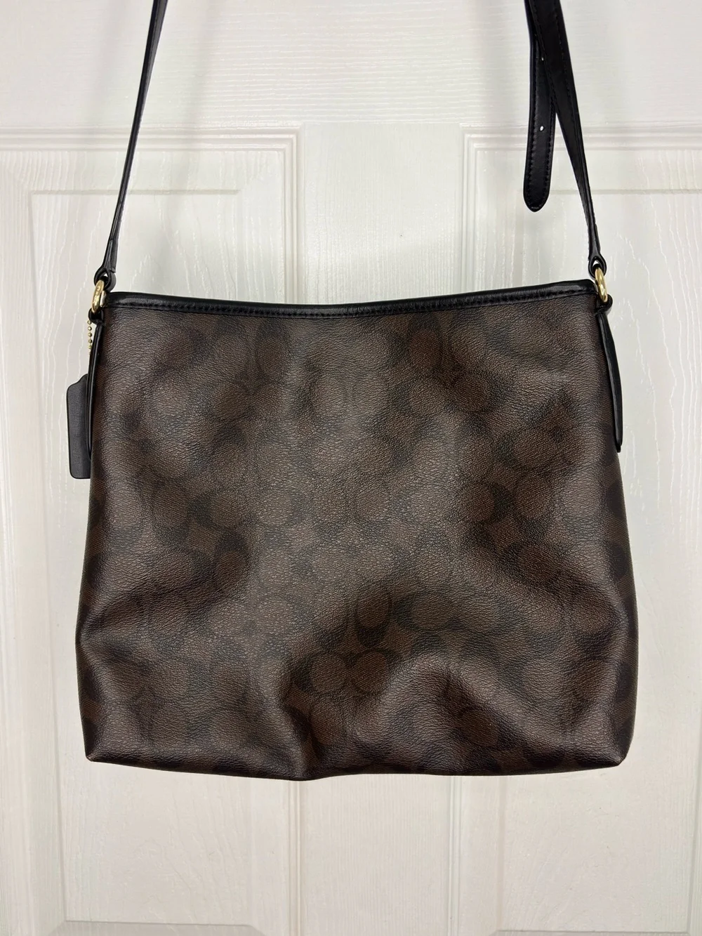 Coach Dark Brown Signature Crossbody Bag